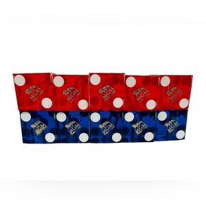MGM Casino Dice Lot Of 10 Red Blue Cancelled Drilled Translucent Number Vintage